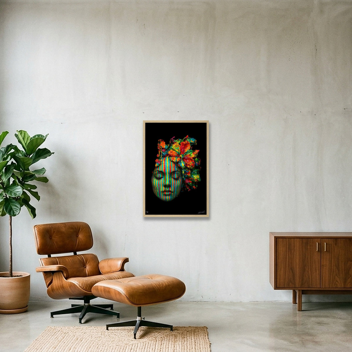 Emerging Face - Genesis Playground - Naïah — 40×60cm, 16×24" Oak Frame