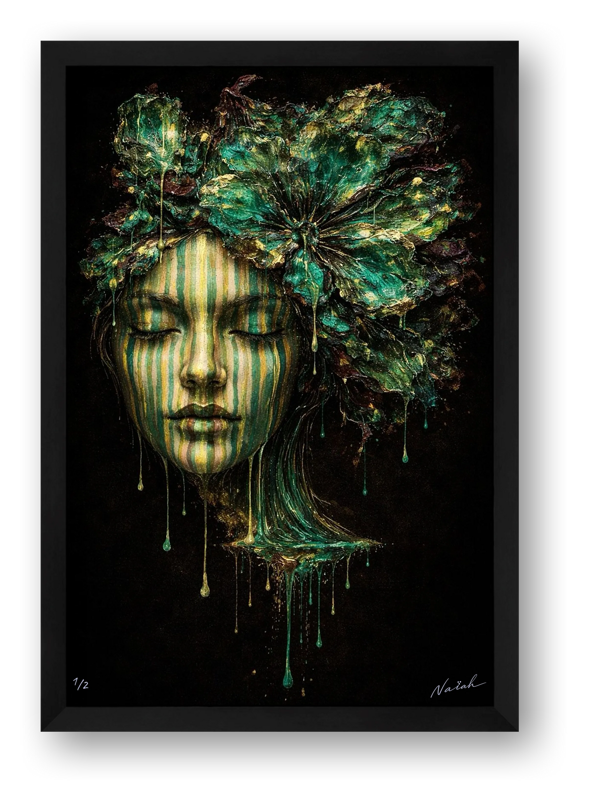 Shadow and Light I Emerald - Naïah — framed
