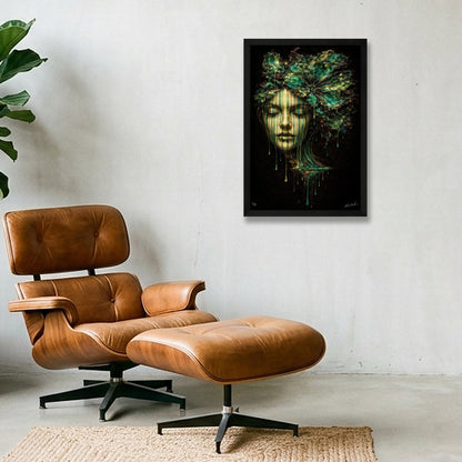 Shadow and Light I Emerald - Naïah — 30×45cm, 12×18" Black Frame