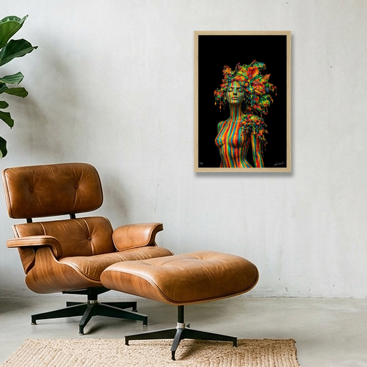 Emerging Body — 30×45cm, 12×18" Oak Frame