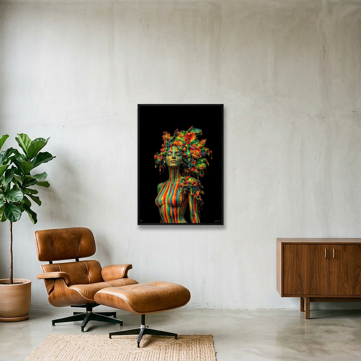 Emerging Body — 70×100cm, 28×39" Black Frame