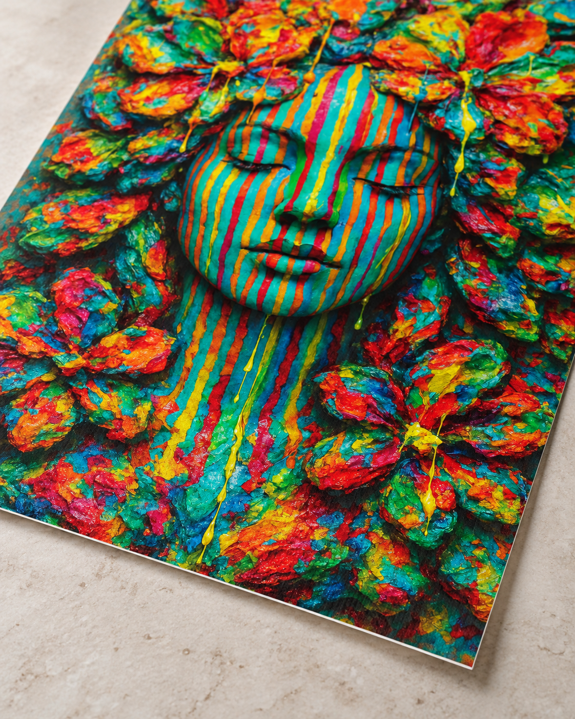 Emerging Flower Face by Naïah — Hahnemühle Photo Rag paper edge detail