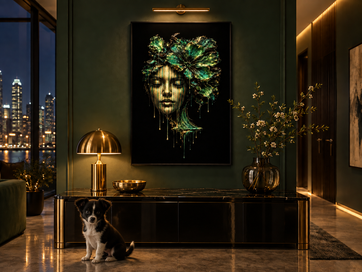 Shadow and Light by Naïah displayed in a refined contemporary interior